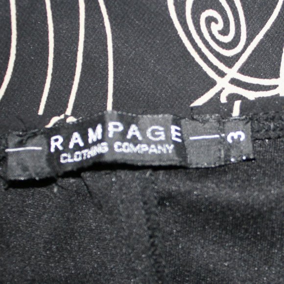 Vintage Y2K RAMPAGE Dress Black Beige Floral Ruffle Cocktail Party Dress Size 3 - Picture 9 of 9